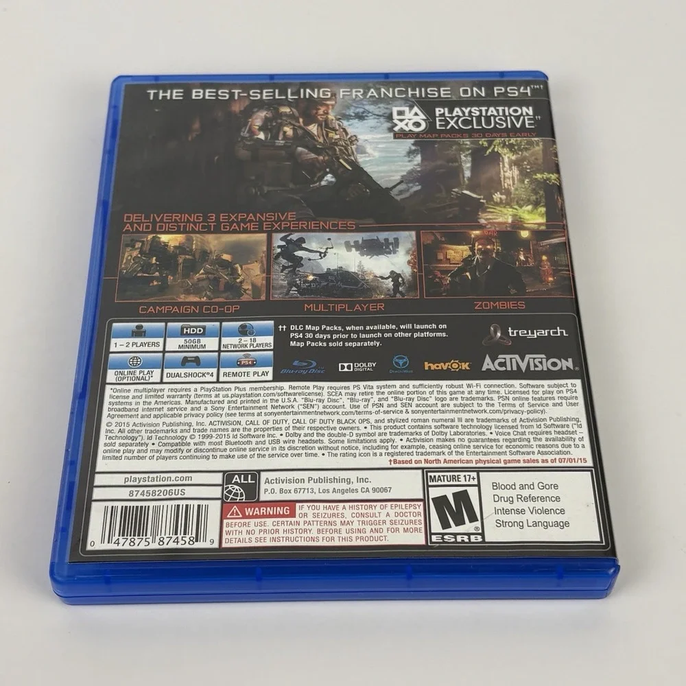 Call Of Duty Black Ops 3 III PlayStation 4 PS4 Video Game
